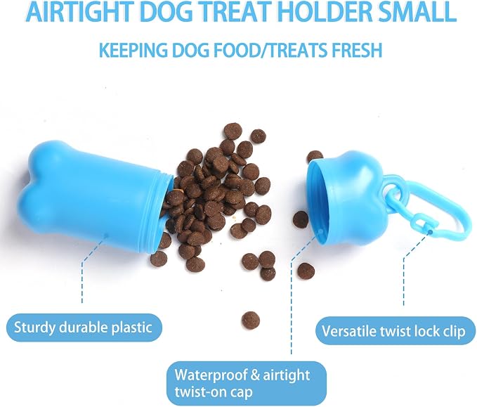 3 Pieces Portable Treat Holder Small | Mini Dog Treat Pouch for Training, Dog Treat Bag for Leash and Travel Treat Container Dispenser Airtight