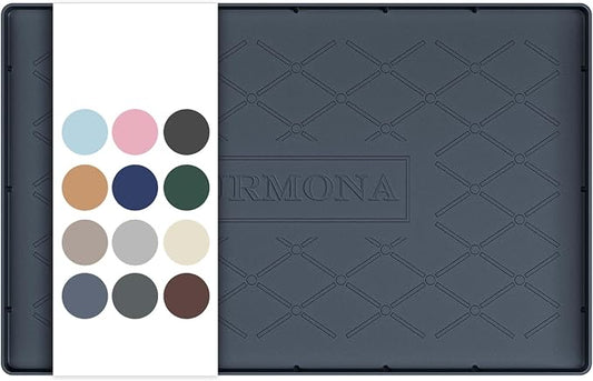 URMONA 19" x 12" Waterproof Silicone Mat in Multiple Sizes & Colors, Under Sink Mat for Kitchen & Bathroom, Pet Food Pad for Dogs & Cats, Kitchen Cabinet Liner, Multi-Purpose for Storage(Dark Grey)