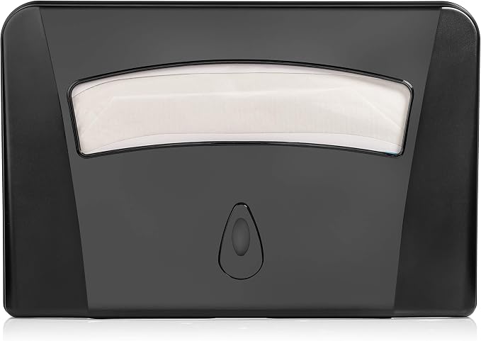Toilet Seat Cover Dispenser by Oasis Creations –Wall Mount – Heavy Duty Commercial or Residential – Black
