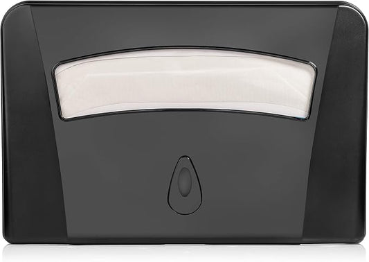 Toilet Seat Cover Dispenser by Oasis Creations –Wall Mount – Heavy Duty Commercial or Residential – Black
