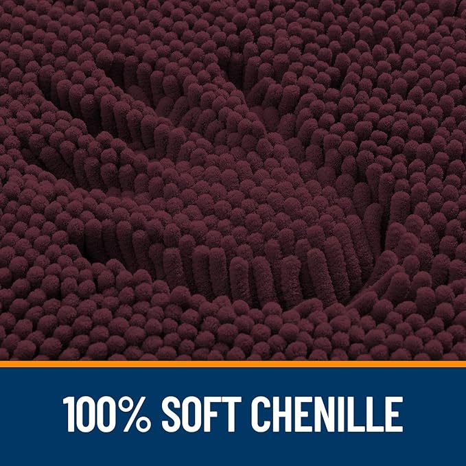 OLANLY Large Bathroom Rugs 40x32, Extra Soft Absorbent Chenille Bath Rugs | Black Cherry, Quick-Drying Rubber Backing, Washable Bath Mat for Bathroom Floor, Tub and Shower, Home Decor Accessories