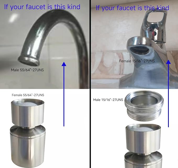 Brushed Nickel Rotate Sink Faucet Aerator.kitchen,bathroom faucet nozzle aerator,faucet extender, 360 degree swivel dual flow sprayer for sink tap head.
