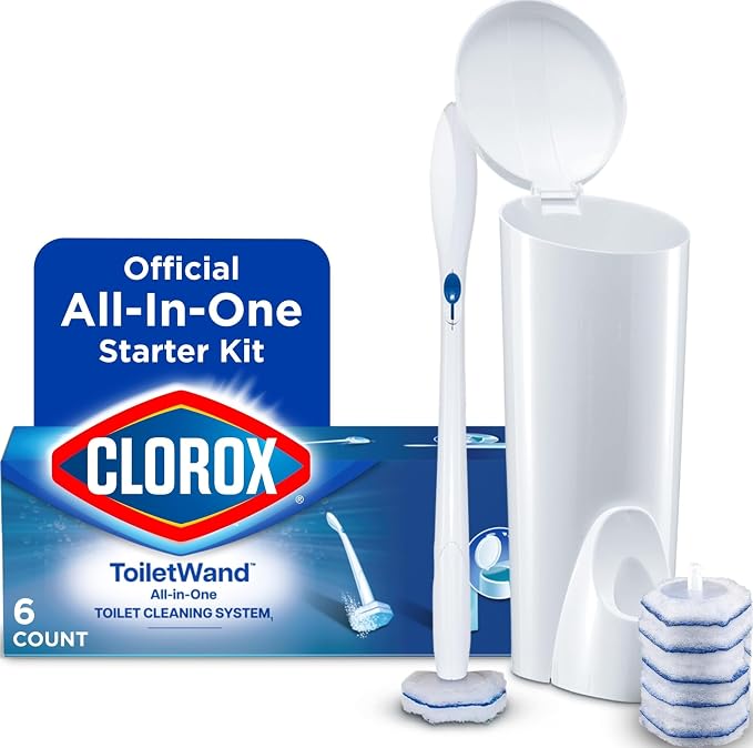 Clorox ToiletWand Toilet Cleaning System, Wand, Caddy and 6 Refill Heads
