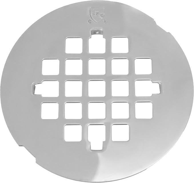 Westbrass D319-2-26 4-1/4" OD Casper Style Brass Snap-in Shower Strainer Grid Drain Cover, Polished Chrome (2-Pack)