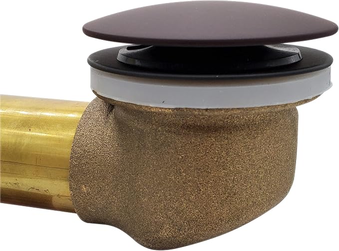 Westbrass D398R-12 1-1/2" NPSM Coarse Thread Mushroom Tip-Toe Bathtub Drain Stopper, Oil Rubbed Bronze