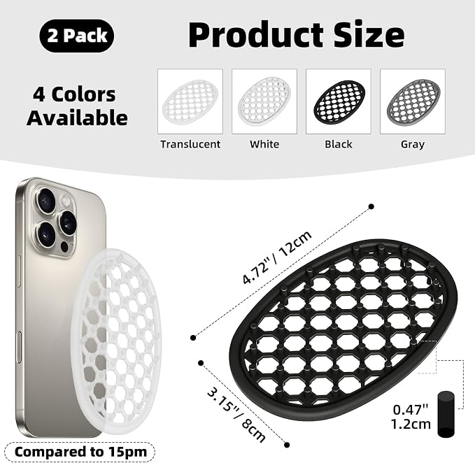 2 Pack Soap Dish for Shower, Non-Slip Silicone Bar Soap Holder with Efficient Drainage Holes for Bathroom Sink, Self Draining Soaps Saver Pad for Shower Niche, Shelf (Gray- 2Pcs)
