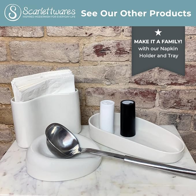 Scarlettwares Sponge Holder Soap Bottle Tray, Kitchen Sink Organizer Oval Ceramic White, Olive Oil Tray