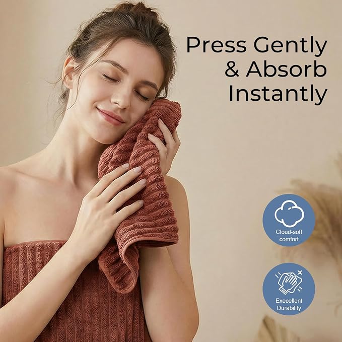 ZVH Hand Towels for Bathroom 6pcs,Quick Dry Microfiber,Super Soft Absorbent | 14X29.5inch,Machine Washable,Hand Towels With Hanging Loops for Spa,Gym,Kitchen,Hotel (Terracotta, Set of 6)