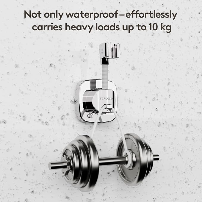 360° Swivel Shower Head Holder with Suction Cup | 10kg Load Capacity, Tool-Free Installation in Seconds | Removable and Rust-Resistant Shower Bracket with Storage Hook (White)