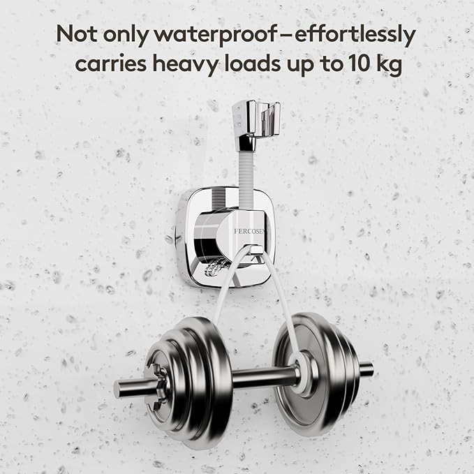 360° Swivel Shower Head Holder with Suction Cup | 10kg Load Capacity, Tool-Free Installation in Seconds | Removable and Rust-Resistant Shower Bracket with Storage Hook (Silver)