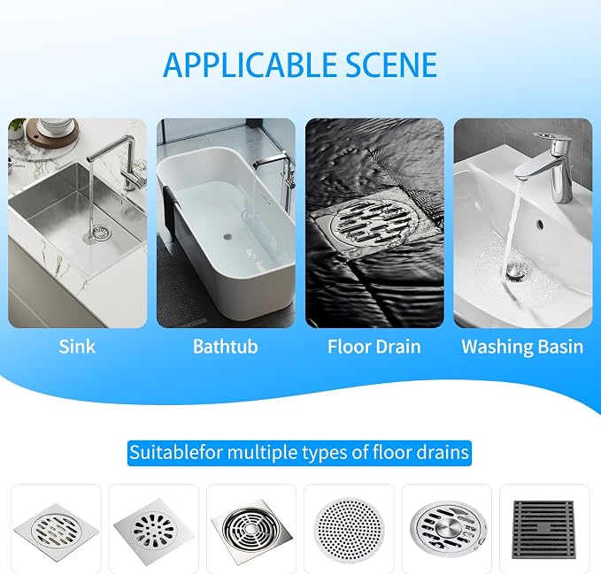 50pcs Disposable Shower Drain Hair Catcher Hair Trap for Shower Drain Mesh Stickers Shower Strainer for Bathroom Tub Kitchen Sink Shower Drain Cover Hair Stopper