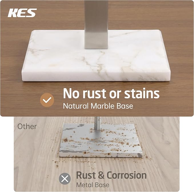 KES Hand Towel Holder for Bathroom, Countertop Towel Stand with Weighted Marble Base, S-Shape Hand Towel Rack Stand Freestanding Counter Top 18/8 Stainless Steel Brushed Finish, BTH223-2