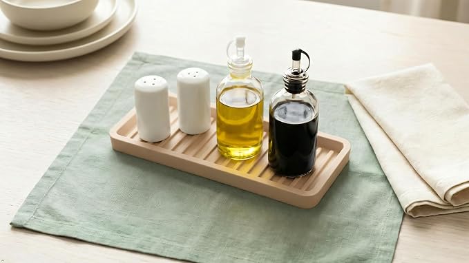 Silicone Sink and Surface Organizer Tray, Sponge Holder, Vanity Tray, Trivet | Heat Safe, Dishwasher Safe, for Bathroom and Kitchen Organization (Pistachio, 9"x3.5")