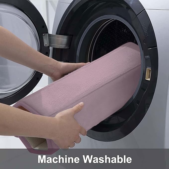 Buganda Memory Foam Bath Mat 30 x 20, Ultra Soft Absorbent Bathroom Rugs | Mauve, Machine Washable Quick Dry Bath Mats for Bathroom Floor, Shower and Tub, Home Decor Accessories
