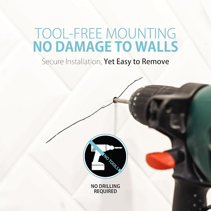 Better Living 76154-1 Products EURO, 1-Chamber, White | 1 Chamber, Soap and Sanitizer Dispenser Pump, Corner or Flat Wall Installation, No Drill Adhesive