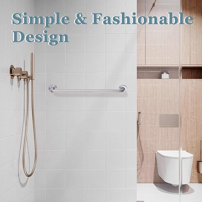48 Inch Bathroom Grab Bars for Shower, ADA Compliant Stainless Steel Wall Mounted Shower Grab Bar for Seniors, Safety Handicap Bathroom Grab Bar Supports 500 lbs
