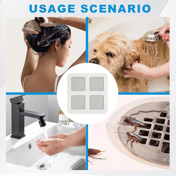 50Pcs Disposable Shower Drain Cover Hair Catcher, Disposable Floor Drain Sticker, Suit Sewer Filter Screen, Bathroom, Bathtub, Kitchen, Sink Floor Stickers