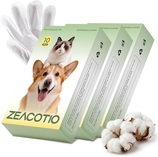Pet Wipes Gloves for Dogs and Cats, Disposable Pet Cleaning Gloves for Paws, Coat, Face and Butt, Soft Dog Wipes and Cat Wipes for Daily Grooming, Travel and Outdoor Use