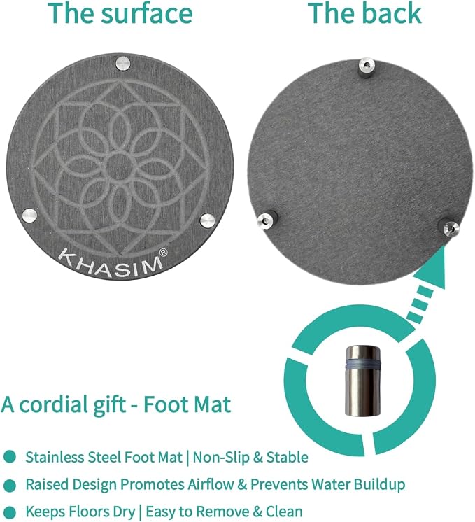 Plunger Mat,Plunger Tray - Stone Drying Mat for Toilet Plunger,Strong Water Absorption,Plunger Holder Drip Tray for Bathroom,Diameter 7-inch(1 Pcs,Gray)