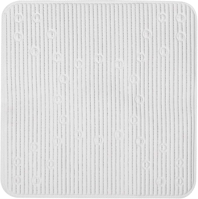 Duck Brand Clorox Cushioned Shower Mat, Non Slip Bathtub Mat with Suction Cups, 21 Inches x 21 Inches, White (Pack of 4)