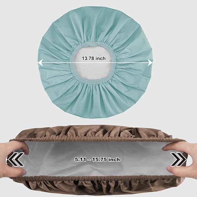 2 Pack Shower Caps for Women, Reusable Waterproof Shower Cap with Elastic Band, Thickened Waterproof Fabric Shower Bonnet for Braids, Long Hair