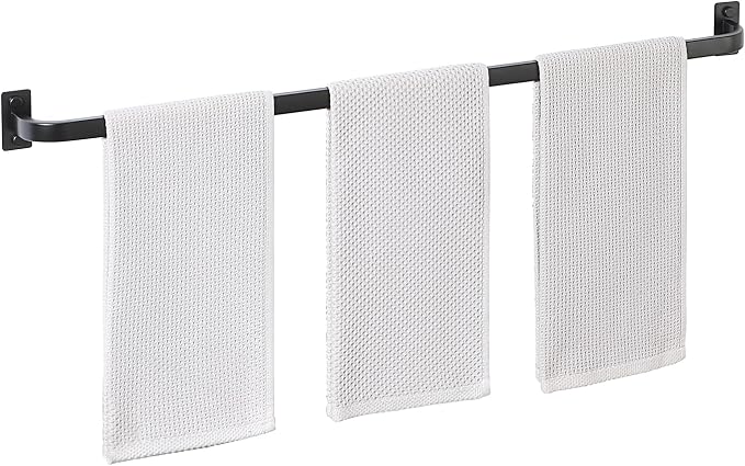 Mooche Bathroom Towel Bar, 32 inch Towel Racks for Bathroom Wall Mounted, SUS304 Stainless Steel Heavy Duty Towel Holder Bathroom Accessories Modern Home Decor, Matte Black Finished