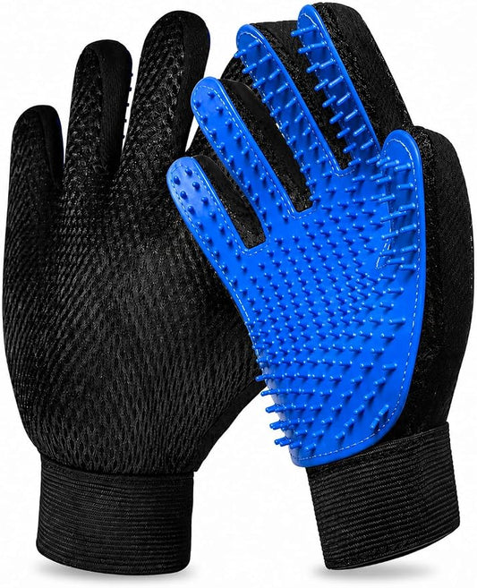 Pet Grooming Glove- pet washing Glove For Bathing-Pet Hair Remover glove For Cleaning Upgrade Grooming Brush For Long and Short fur- Efficient Washing Glove For Dogs & Cats -1 Pack [Right-Hand] Blue