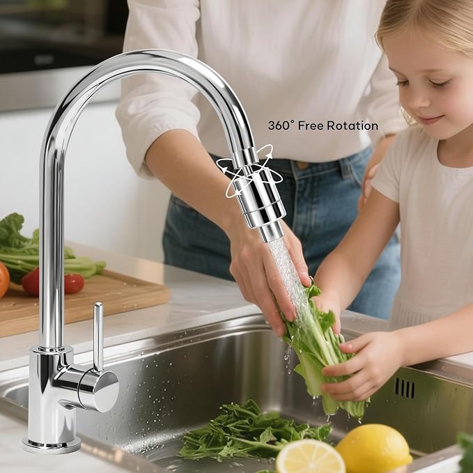 360° Twist Faucet Aerator, 304 Stainless Steel Water Filter for Sink Faucet, Reduces Heave Metal,Chlorine for Tap Water, Universal Filter Faucet for Kitchen & Bathroom, 7 Replacement Filters