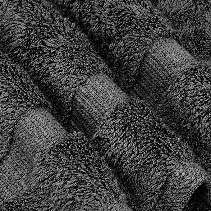 Chakir Turkish Linens 100% Cotton 4-Pack Bath Towels 30x60, Dark Gray | 100% cotton bath towels, 30x60 extra large, OEKO-TEX certified, soft plush and absorbent