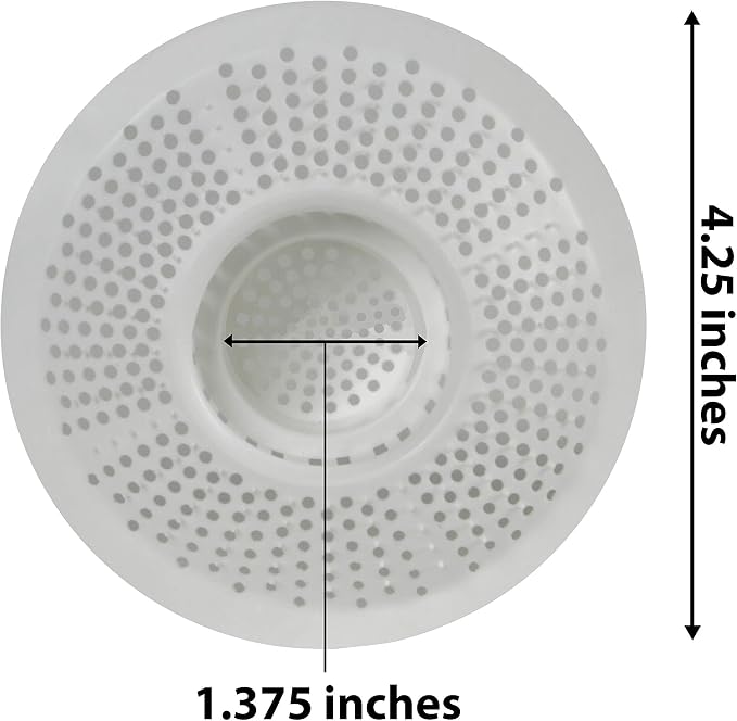 Hairstopper Drain Cover Hair Catcher for Shower and Bathtub, Protects Against Clogs Without Blocking Water Flow, White, 3 Pack | Protects Against Clogs Without Blocking Water Flow, Fits Most Standard Size Shower and Bathtub Drains, 3 Pack