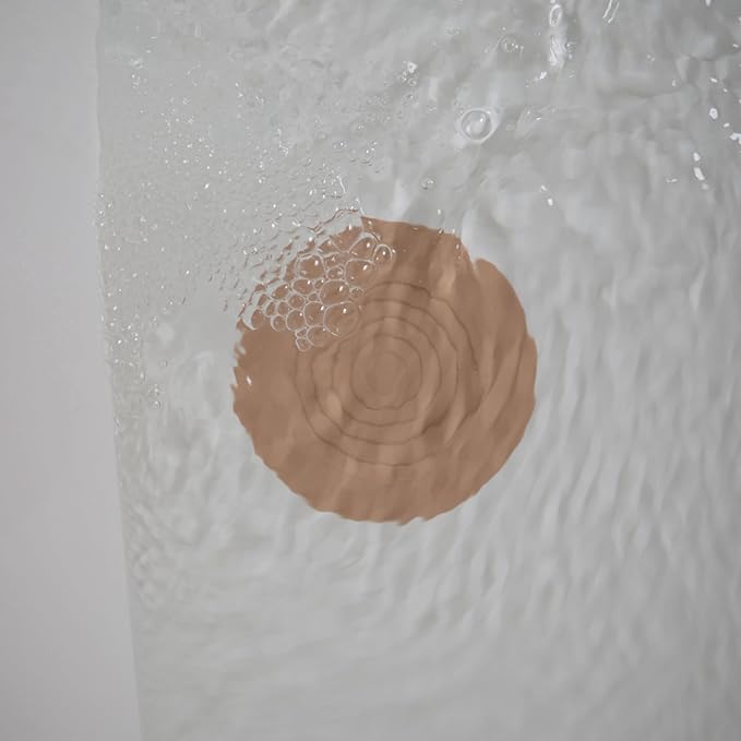 mushie Silicone Drain Stopper 2-Pack | 5.5 inch Diameter Bathtub Flat Suction Cover (Natural/Shifting Sand)