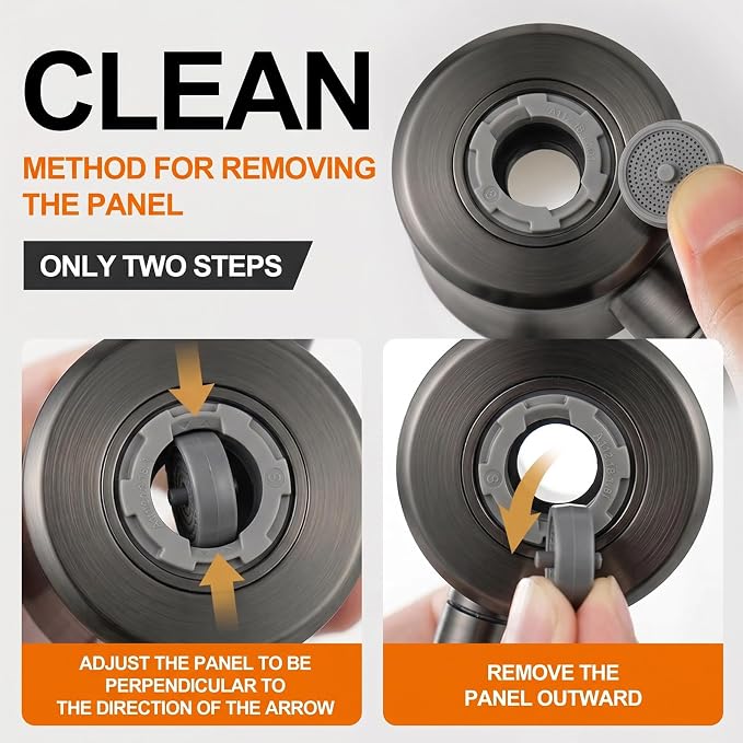 2 Pack Metal Faucet Aerator - Dual Modes Sink Sprayer Attachment for Bathroom - 360° Swivel Kitchen Faucet Sprayer Attachment - Anti-clogging Design - Gun Gray