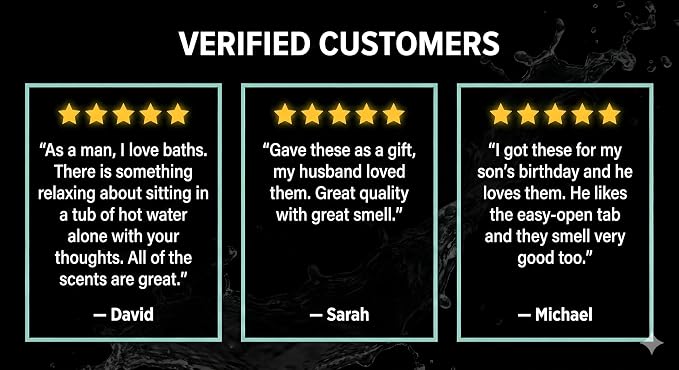 Bath Bombs for Men, Gift Set of 18 Scented Organic Handmade Bath Bombs of 2.5 oz with Natural Essential Oils. Perfect for Boyfriend, Husband, Father or Friend, by ZenseMe