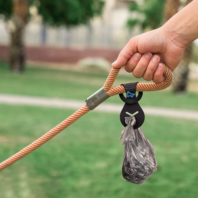 Dog Poop Bag Holder for Leash Waste Bag Carrier Dog Poop Bag Dispenser for Walking Running Bicycle Accessory 4 pieces (Blue)