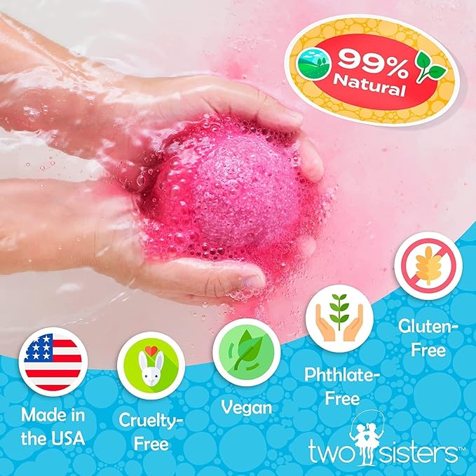 Mystical Bath Bombs for Girls and Boys with Surprise Toys Inside (6 Pack) - Large Bubble Bath Bombs for Kids - Fruity Scents, Fizzies, Made in USA, Mystic Animal - Ideal Holiday Gift by Two Sisters
