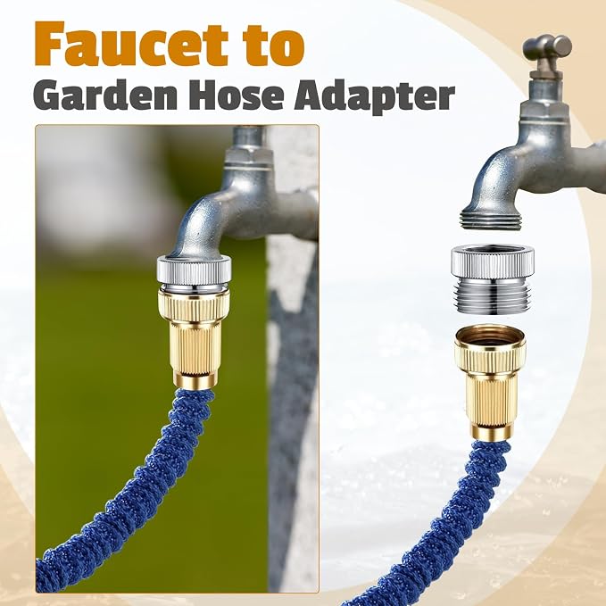 Faucet Adapter with Aerator Faucet to Hose Adapter, Faucet Adapter to Garden Hose Attachment for Sink Faucet to Garden Hose Adapter 3/4" GHT Thread Chrome