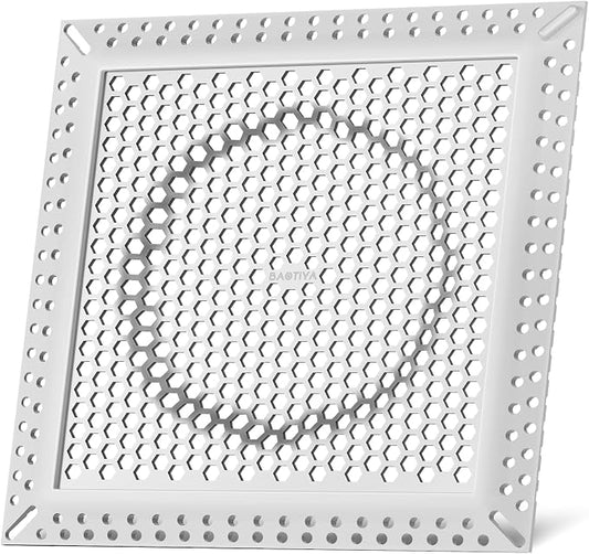 Square Shower Drain Hair Catcher, Anti-Clogging, Gray, 6 inch | Fast Drainage, Anti-Slip & Stays in Place, Stainless Steel & TPE Material, Easy Clean Fits Bathroom Hair Catcher for Shower