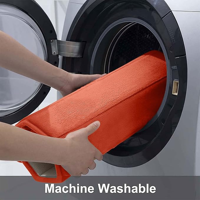 Buganda Memory Foam Bath Mat 55 x 24, Ultra Soft Absorbent Bathroom Rugs | Coral, Machine Washable Quick Dry Bath Mats for Bathroom Floor, Shower and Tub, Home Decor Accessories