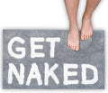 LABEND HOME Get Naked Bath Mat 20"x31.5" - Funny Bathroom Rug, Plush Microfiber Non-Slip Backing, Machine Washable Quick-Dry Bath Decor - Grey