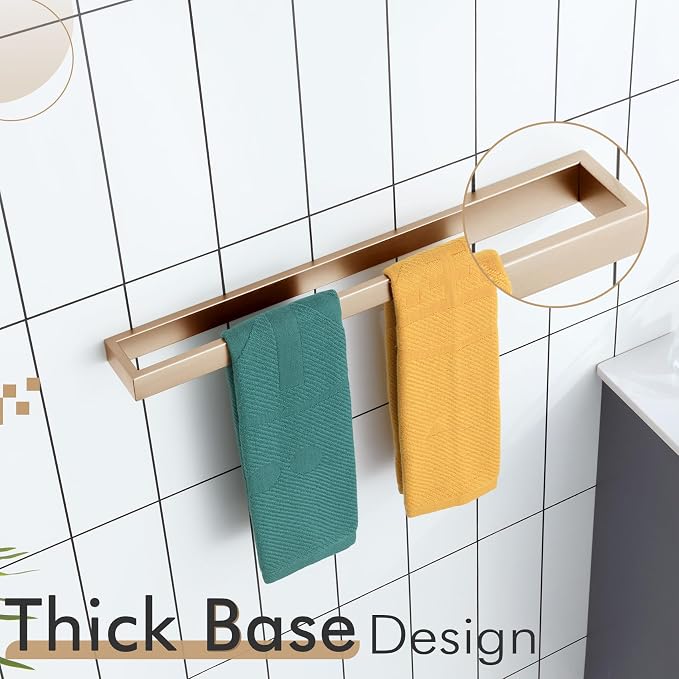KOKOSIRI Towel Bar for Bathroom Hardware Bath Towel Hanger 20-Inch Kitchen Rack Champagne Bronze Stainless Steel Wall Mount, 1 Pack B4008CPG-L20