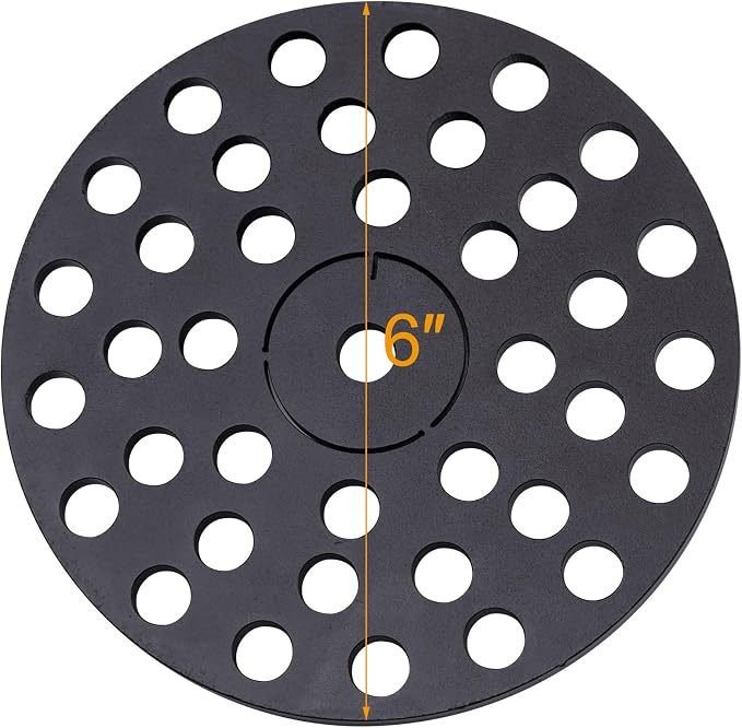 6 inch Drain Cover with Integrated Ports, Floor Drain with Removable Round Disc, 6" Garage Drain Cover Replacement Solution, Floor Strainer, 1PCS