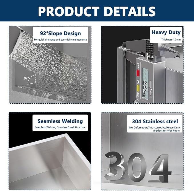 HOTIS Shower Niche No Tile Needed, Stainless Steel Bathroom Niche for Shower Wall, 12x12'' Inch Waterproof Wall Niches for Living Room,Bedroom Storagef