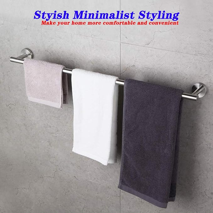 GERZWY Bathroom Towel Bar 33-Inch Stainless Steel Towel Bar Contemporary Style Wall Mount for Bath Kitchen, Brushed Finish AG1101C85-LS