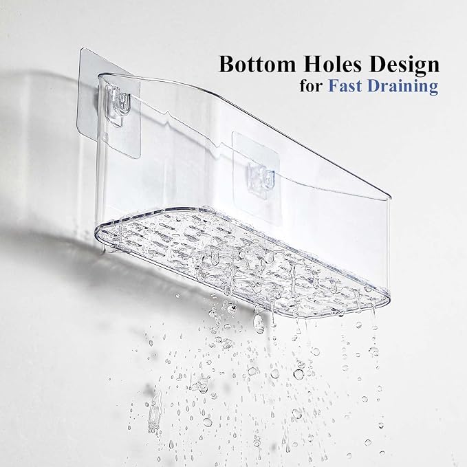 UNIKON Bath Toy Storage 2 Packs, Large Bath Toy Holder, Quick Dry Bathtub Toys Organizer, Bathtub Toys Basket, Shower Caddy Shower Organizer for Baby, Toddler, Kids, Clear