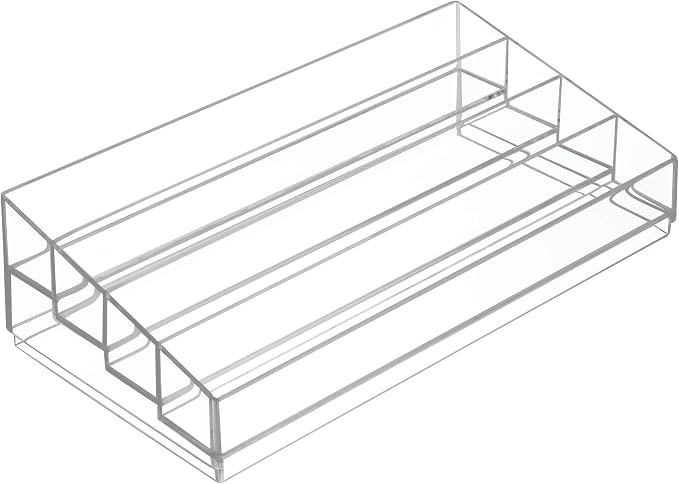 iDesign Tiered Cosmetics & Nail Polish Organizer, The Clarity Collection – 12.75 IN X 6.5IN X 3.75 IN, Clear | 13" x 6.5" x 3.46"