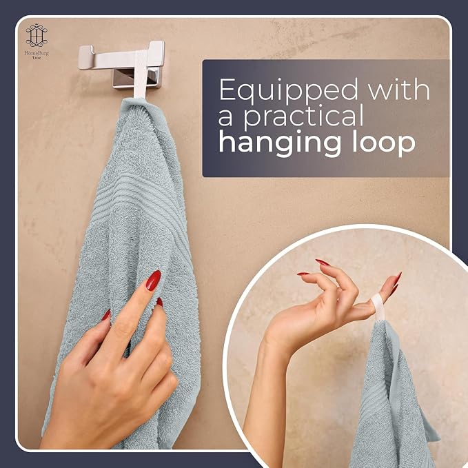 Luxe 6-Piece Hand Towel Set – Soft & Absorbent Cotton, Hotel Quality, Quick-Drying, Easy Care, 16 x 28 in (Ice Blue)
