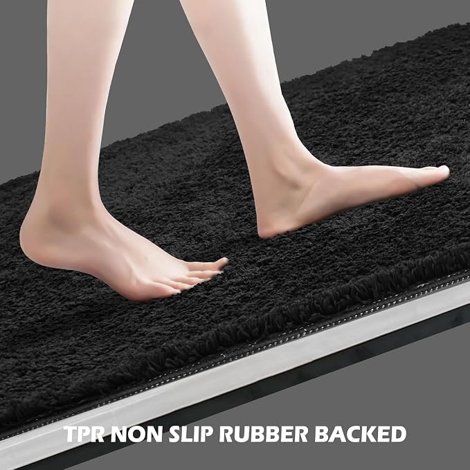 Bathroom Rugs Sets 3 Piece with Toilet Seat Cover 17.5"x 15" | Machine Washable Bath Rug Set with Tpr Non Slip Rubber Backing Solid Bath Mat Set for Luxury Bathroom Decoration