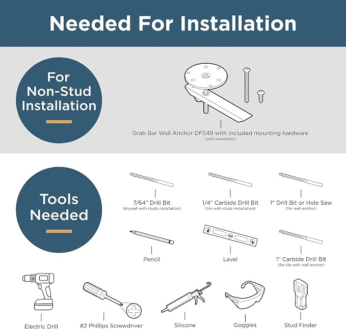 Franklin Brass Voisin (1-Pack) 18' ADA Grab Bar Bathtub Handle Safety Grip in Stainless Steel 1-1/4' diameter Wall Mount Shower Handicap VOI5918-SS