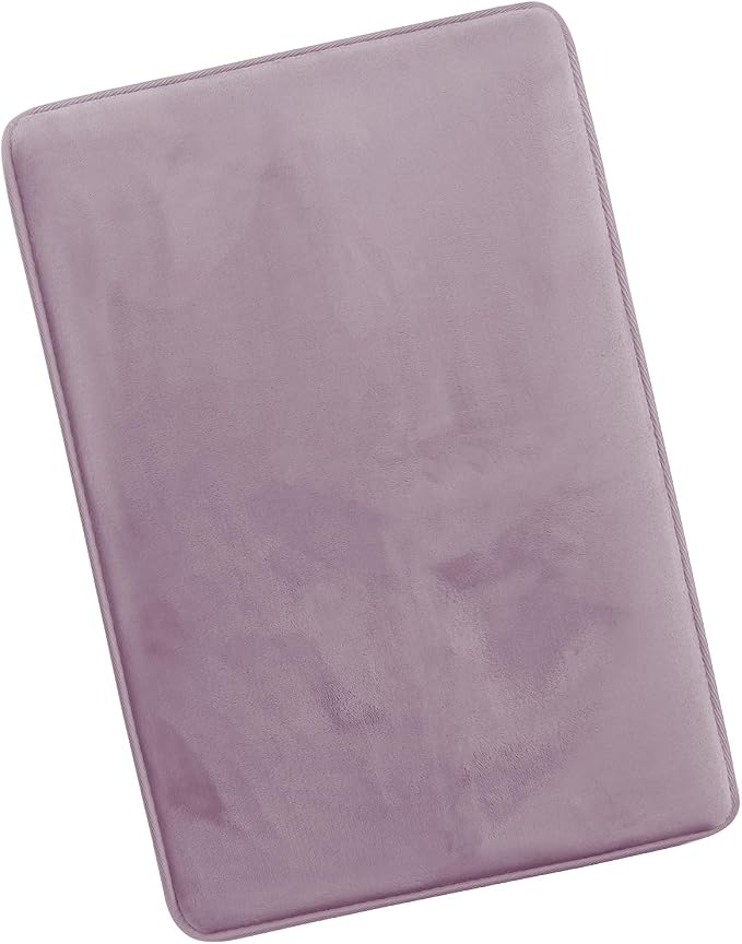 Clara Clark Bathroom Rugs, Velvet Memory Foam Bath Mat, Non-Slip Bath Rugs, Machine Wash, Dries Quickly, Ultra Soft Plush Bath Mats for Bathroom, 20 x 32, Dusty Purple