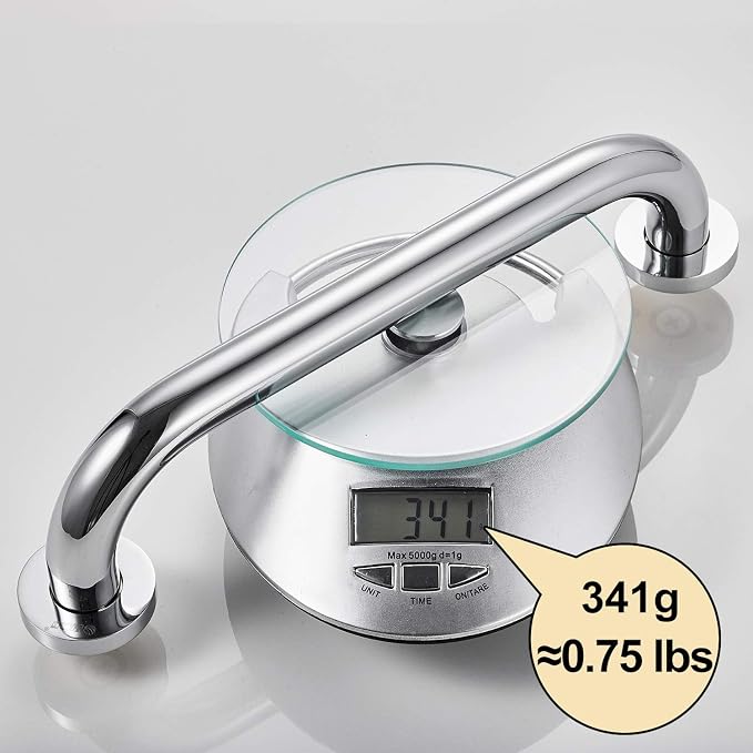Shower Arms Grab bar for Bathroom Anti-Slip Safety Handrail Wall Grip Handle for Bathtub Toilet Slide Bars Brass Chrome Polished (12 INCH)